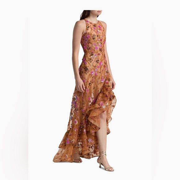 Bronx and Banco Sicilia Sequined Maxi Dress in coral multi - Picture 5 of 16